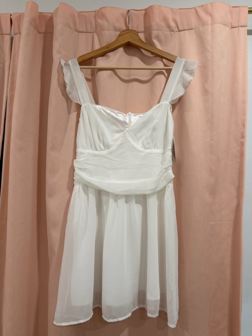 Princess Polly White Ruffle Strap Mini Dress